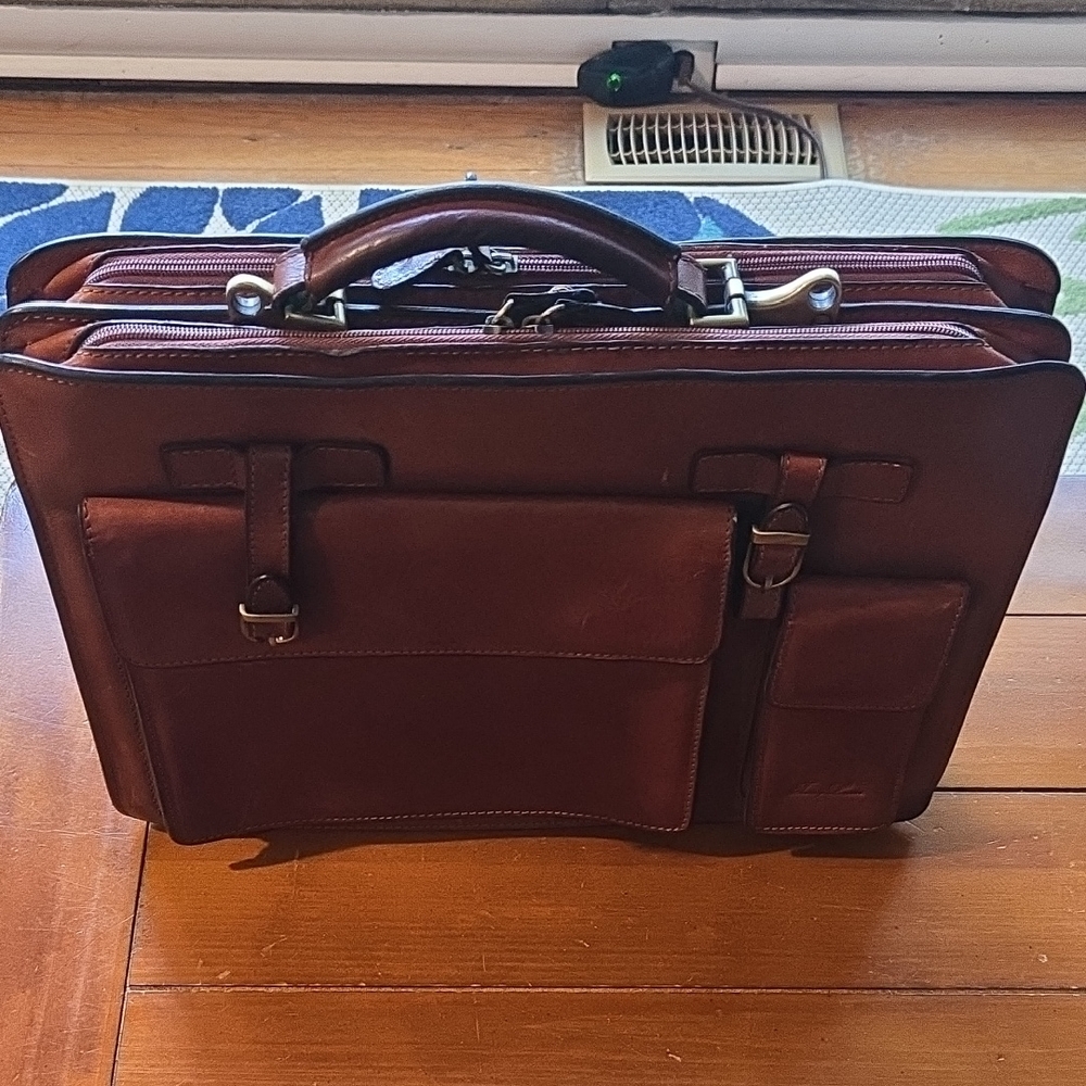 Tuscany Leather Unique And Stylish Brown Leather Men's Briefcase